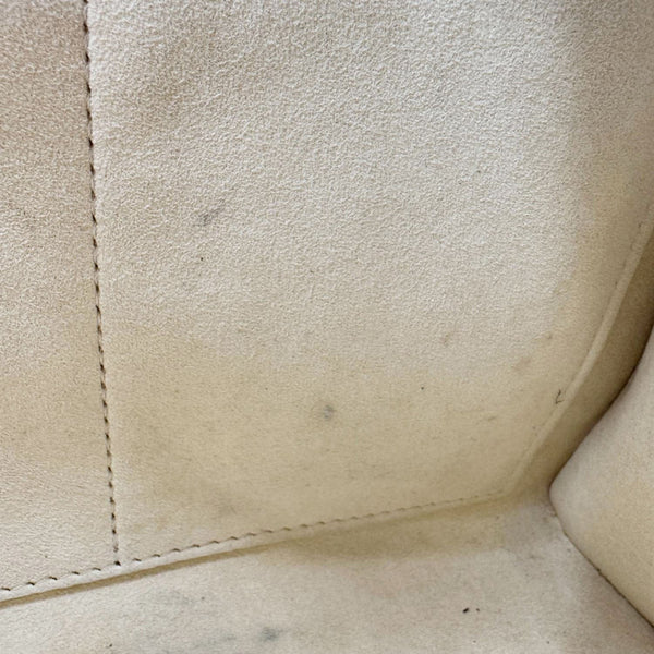 LOUIS VUITTON Onthego PM Giant Monogram Empreinte Leather Satchel Bag Cream