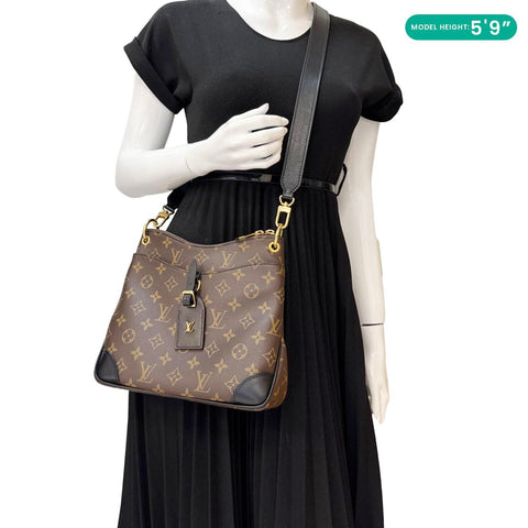 LOUIS VUITTON Odeon NM PM Monogram Canvas Shoulder Bag Brown