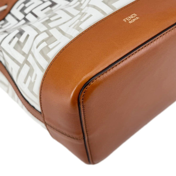 FENDI Mon Tresor TPU FF Vitello Aura F Drawstring Bucket Bag White