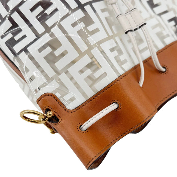 FENDI Mon Tresor TPU FF Vitello Aura F Drawstring Bucket Bag White