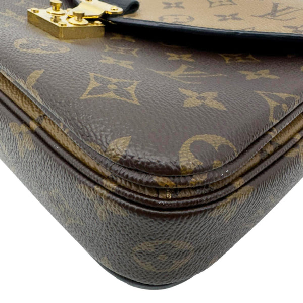 LOUIS VUITTON Metis Pochette Reverse Monogram Canvas Crossbody Bag Brown