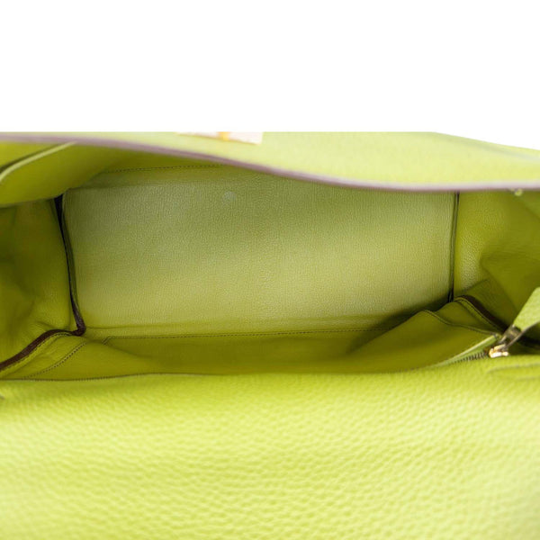 HERMES Kelly 35 Togo Leather Satchel Shoulder Bag Vert Anis