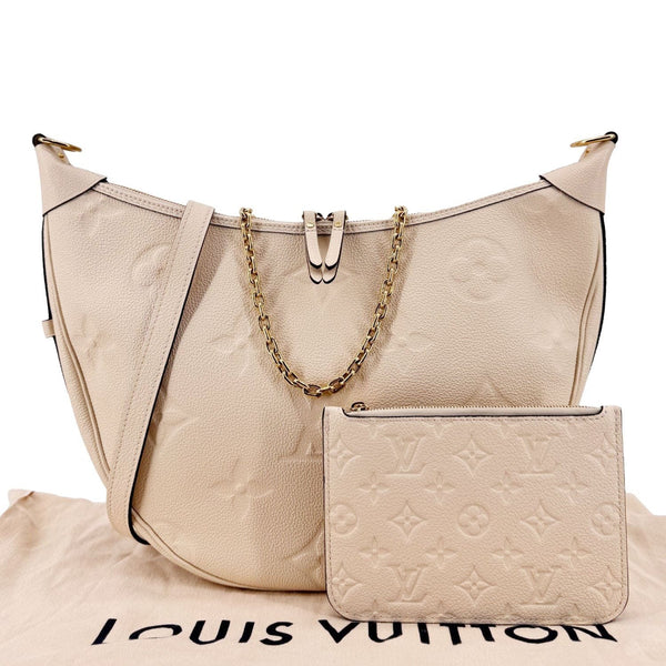 LOUIS VUITTON Loop Giant Monogram Empreinte Hobo Shoulder Bag Cream