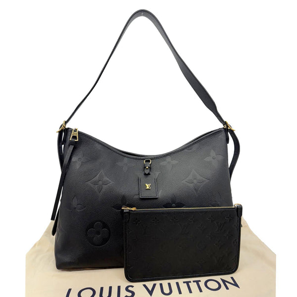 LOUIS VUITTON Carryall MM Monogram Empreinte Leather Shoulder Bag Black