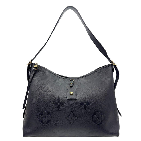 LOUIS VUITTON Carryall MM Monogram Empreinte Leather Shoulder Bag Black