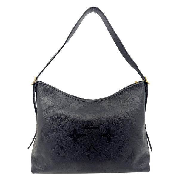 LOUIS VUITTON Carryall MM Monogram Empreinte Leather Shoulder Bag Black
