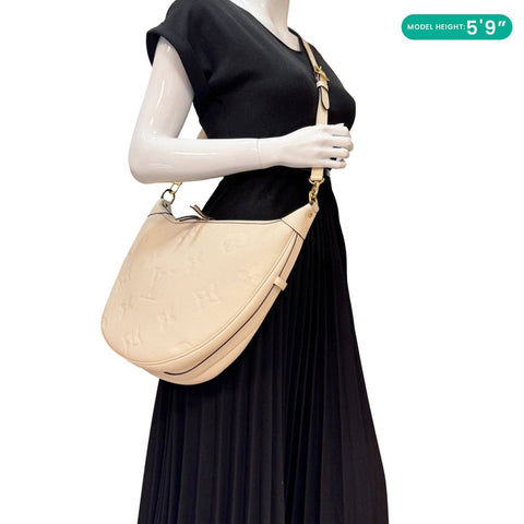 LOUIS VUITTON Loop Giant Monogram Empreinte Hobo Shoulder Bag Cream