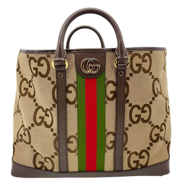 GUCCI Jumbo GG Canvas Shoulder Bag Beige 756660