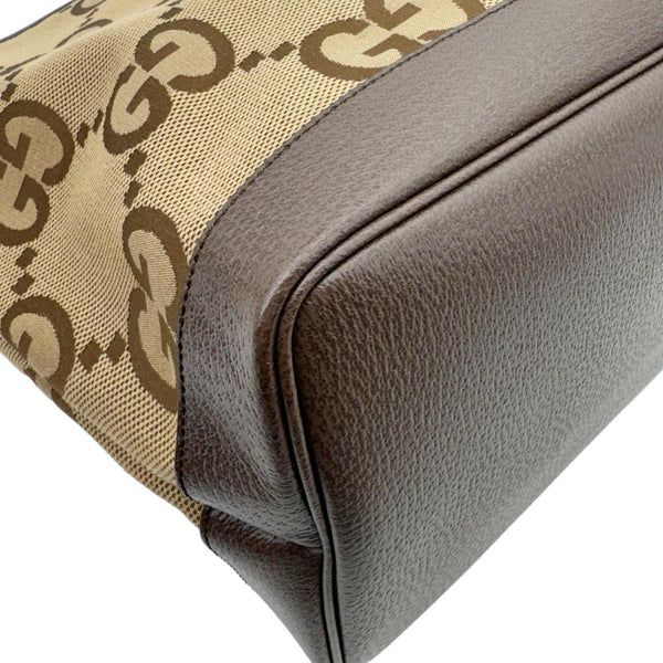 GUCCI Jumbo GG Canvas Shoulder Bag Beige 756660