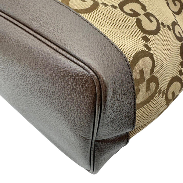 GUCCI Jumbo GG Canvas Shoulder Bag Beige 756660