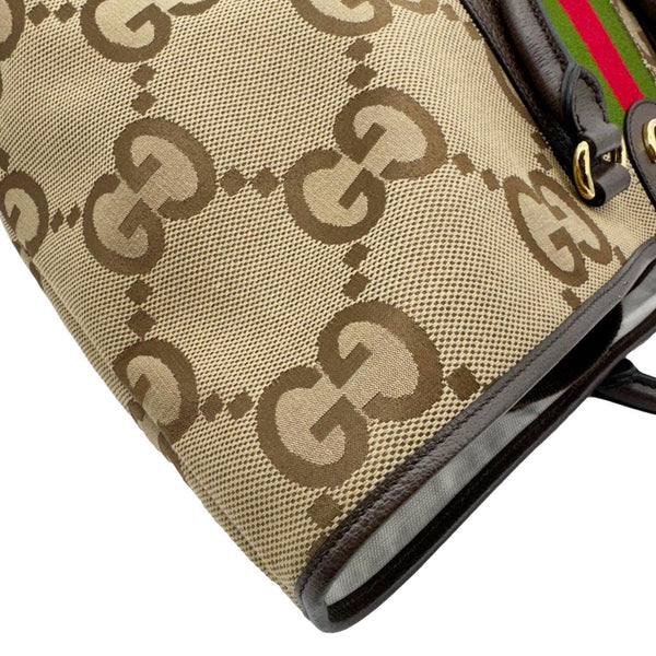 GUCCI Jumbo GG Canvas Shoulder Bag Beige 756660