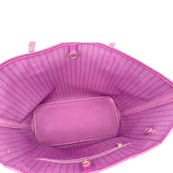 LOUIS VUITTON Neverfull MM Totem Monogram Canvas Shoulder Bag Magenta