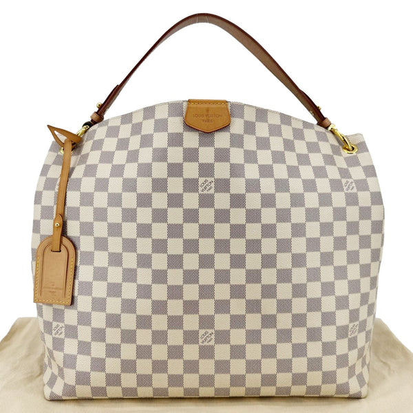 LOUIS VUITTON Graceful MM Damier Azur Hobo Shoulder Bag White