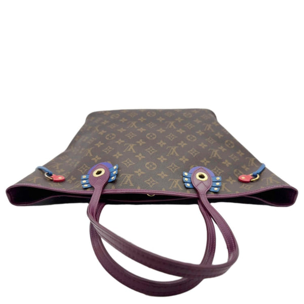 LOUIS VUITTON Neverfull MM Totem Monogram Canvas Shoulder Bag Magenta