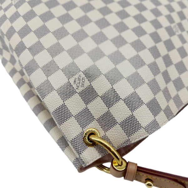 LOUIS VUITTON Graceful MM Damier Azur Hobo Shoulder Bag White