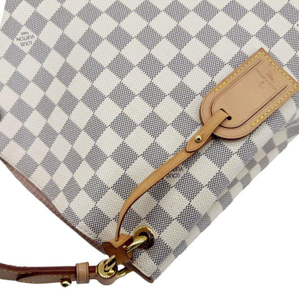 LOUIS VUITTON Graceful MM Damier Azur Hobo Shoulder Bag White