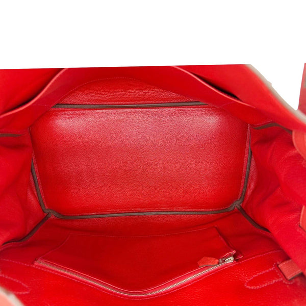 HERMES Birkin 35 Clemence Leather Satchel Bag Orange