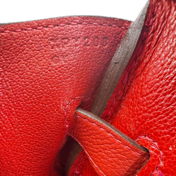 HERMES Birkin 35 Clemence Leather Satchel Bag Orange
