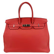 HERMES Birkin 35 Clemence Leather Satchel Bag Orange