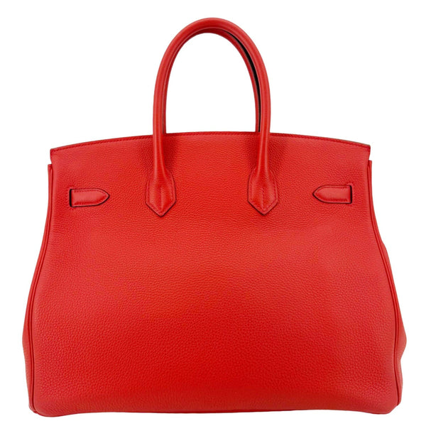 HERMES Birkin 35 Clemence Leather Satchel Bag Orange