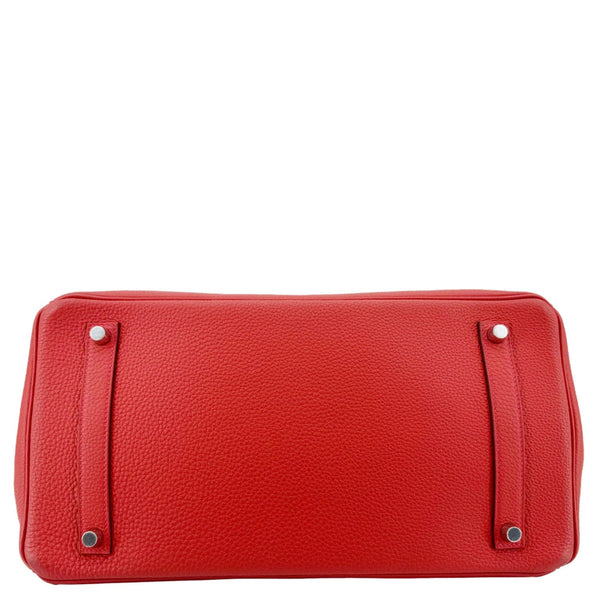 HERMES Birkin 35 Clemence Leather Satchel Bag Orange