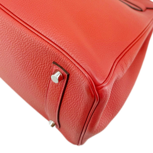 HERMES Birkin 35 Clemence Leather Satchel Bag Orange