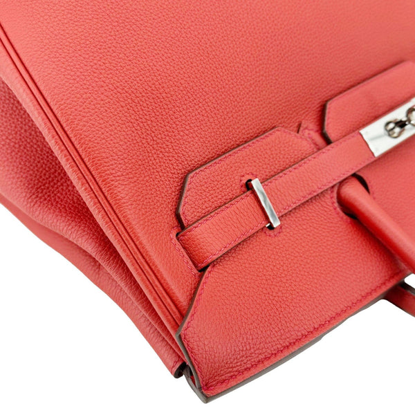 HERMES Birkin 35 Clemence Leather Satchel Bag Orange