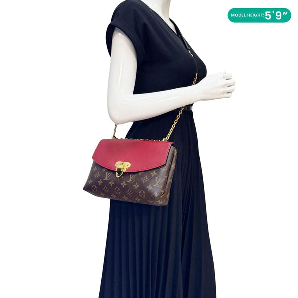 LOUIS VUITTON Saint Placide Monogram Canvas Crossbody Bag Cerise