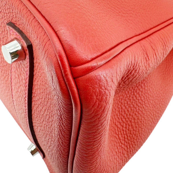 HERMES Birkin 35 Clemence Leather Satchel Bag Orange