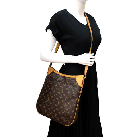 LOUIS VUITTON Odeon MM Monogram Canvas Crossbody Bag Brown