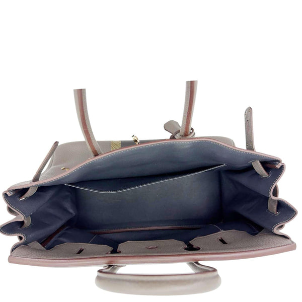 HERMES Birkin 35 Club Lizard Clemence Leather Satchel Bag Gris Fonze