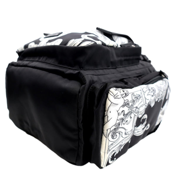VERSACE Baroque Print Nylon Medusa Backpack Bag Black