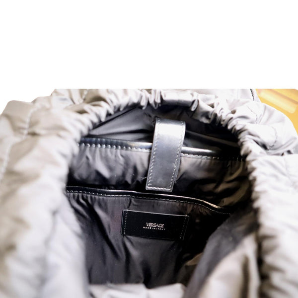 VERSACE Baroque Print Nylon Medusa Backpack Bag Black