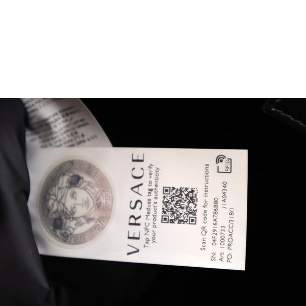 VERSACE Baroque Print Nylon Medusa Backpack Bag Black