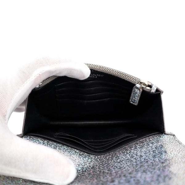 YVES SAINT LAURENT Sunset Crackled Metallic Leather Bag