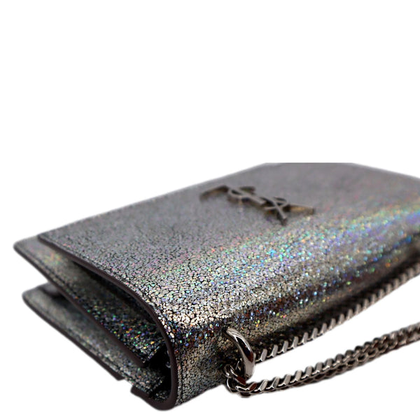 YVES SAINT LAURENT Sunset Crackled Metallic Leather Bag