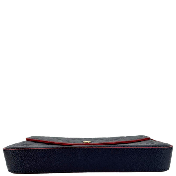 LOUIS VUITTON Felicie Pochette Empreinte Leather Crossbody Bag Blue