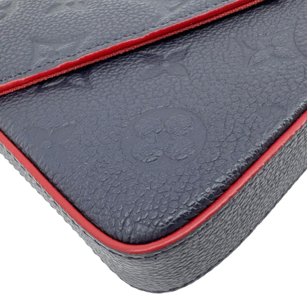 LOUIS VUITTON Felicie Pochette Empreinte Leather Crossbody Bag Blue
