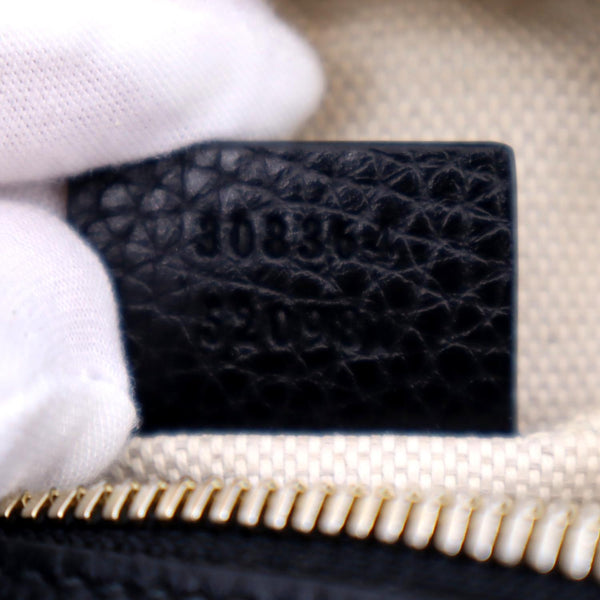 GUCCI Soho Disco Pebbled Leather Crossbody Bag Black 308364