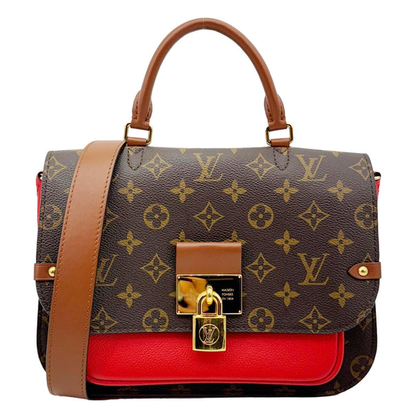 LOUIS VUITTON Vaugirard Monogram Canvas Shoulder Bag Coquelicot