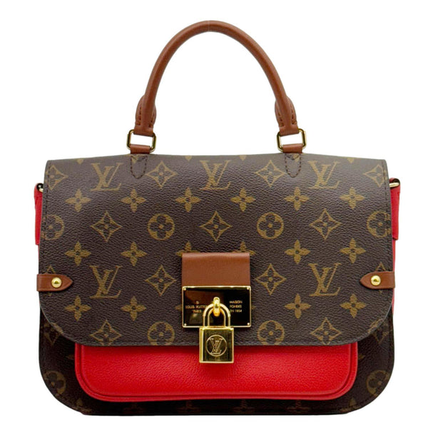 LOUIS VUITTON Vaugirard Monogram Canvas Shoulder Bag Coquelicot
