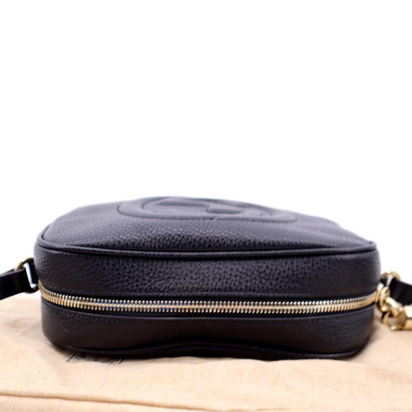 GUCCI Soho Disco Pebbled Leather Crossbody Bag Black 308364