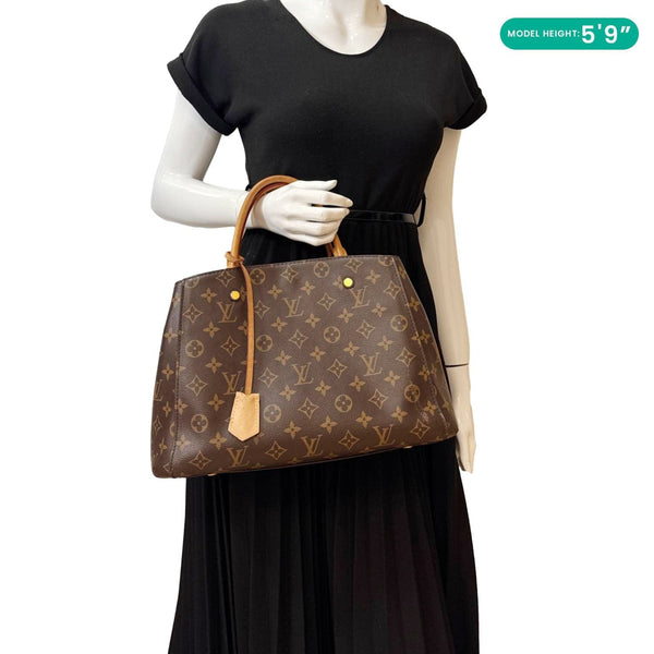 LOUIS VUITTON Montaigne BB Monogram Canvas Shoulder Bag Brown