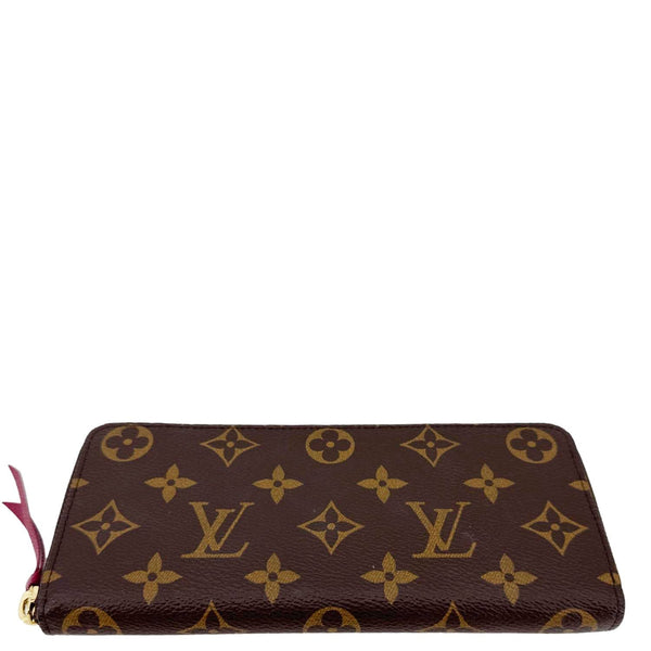 LOUIS VUITTON Clemence Monogram Canvas Zippy Wallet Brown