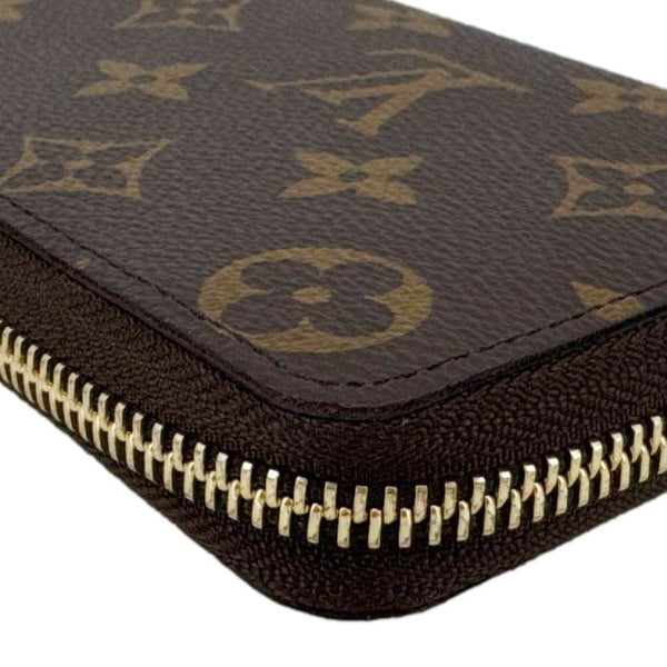 LOUIS VUITTON Clemence Monogram Canvas Zippy Wallet Brown