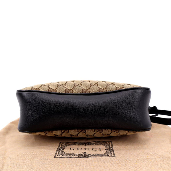 GUCCI GG Marmont Small Matelasse Canvas Leather Crossbody Bag Beige 447632