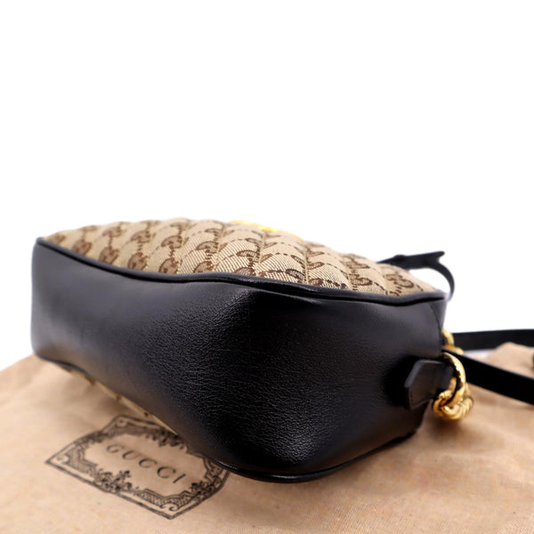 GUCCI GG Marmont Small Matelasse Canvas Leather Crossbody Bag Beige 447632