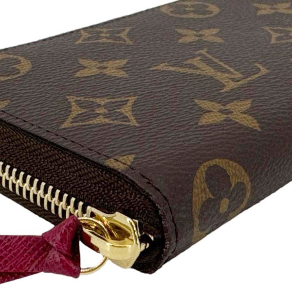 LOUIS VUITTON Clemence Monogram Canvas Zippy Wallet Brown