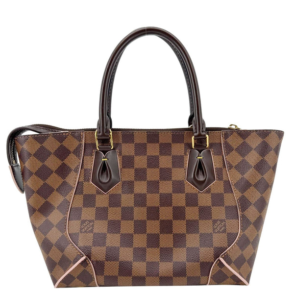 LOUIS VUITTON Caissa MM Damier Ebene Tote Bag Rose Ballerine