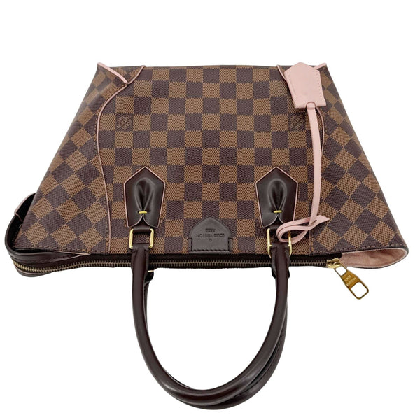 LOUIS VUITTON Caissa MM Damier Ebene Tote Bag Rose Ballerine